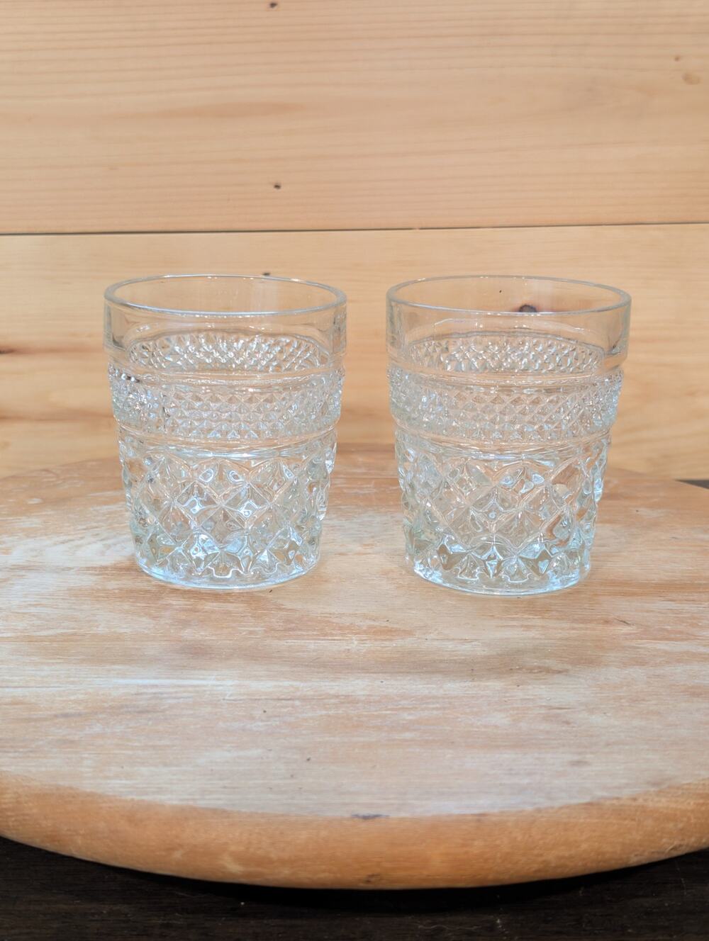 Vintage Anchor Hocking Wexford Old Fashioned Glasses - Set of 2 - USA